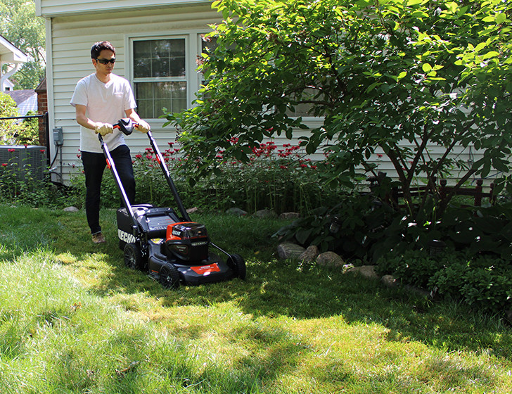 3-i-1: klippning, mulching och uppsamling.